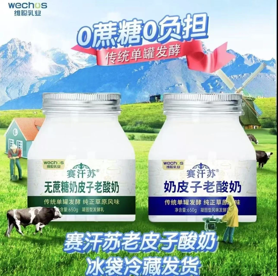 顺丰包邮拍一发二内蒙古赛汗苏传统奶皮子老酸奶零添加650g超值装