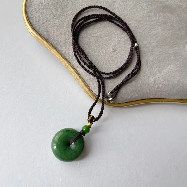 【新人超级见面礼】±22.5mm和田玉碧玉平安扣吊坠简约百搭素款