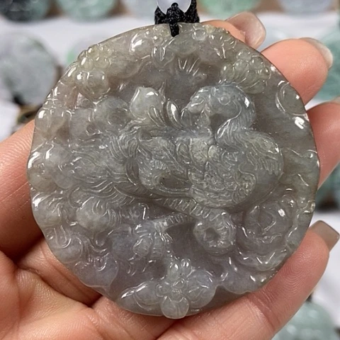 翡翠颈饰未镶嵌凤穿牡丹福利