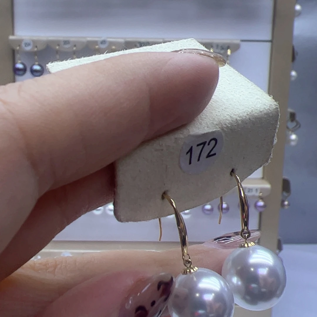 淡水珍珠耳饰18K金镶嵌
