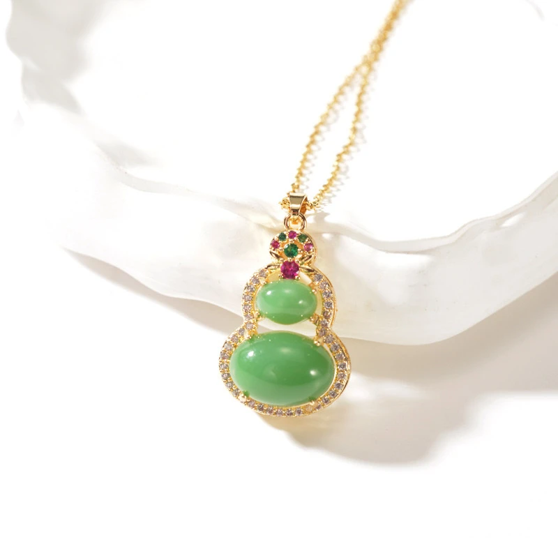 翠绿葫芦项链女生锁骨链时尚百搭
