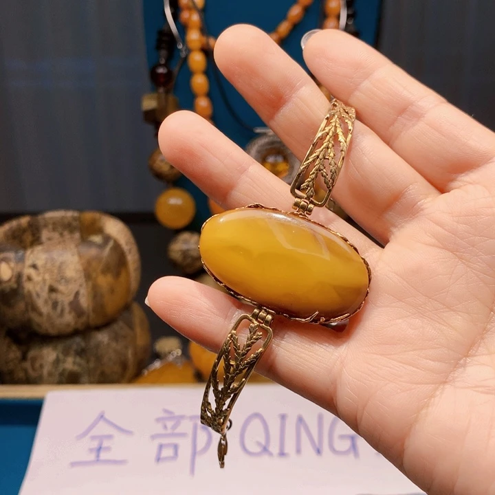 手链琥珀未镶嵌波兰设计款琥珀蜜蜡