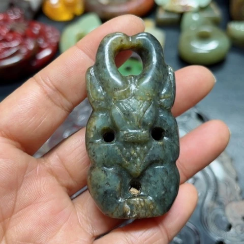 吊坠白玉菩提把件