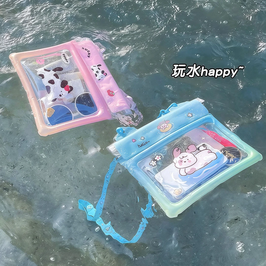 手机防水袋可触屏拍照游泳专用漂流装备大容量气囊手机斜挎包新款