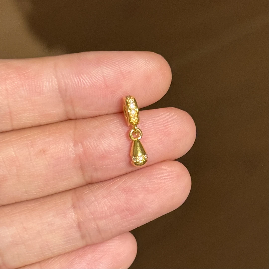 贝贝黄金 足金999 满钻水滴 点钻 圆环 5D工艺 2233