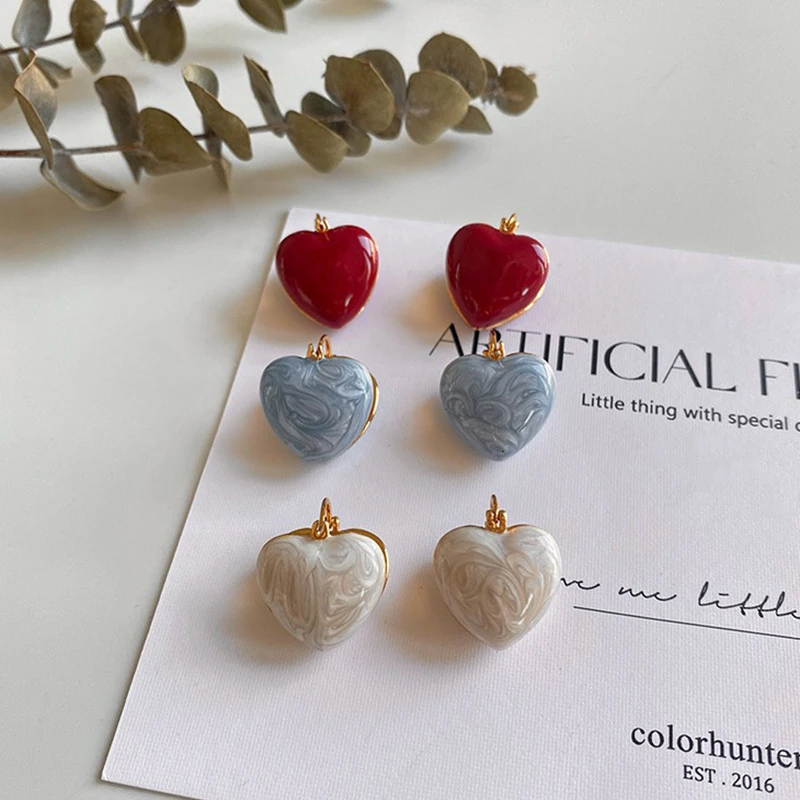 925银耳饰 237号复古滴釉双面爱心耳扣小众轻奢耳环耳饰925高级感