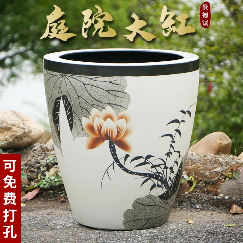 景德镇陶瓷摆件鱼缸流水器喷泉家用鱼缸大号客厅加湿招财