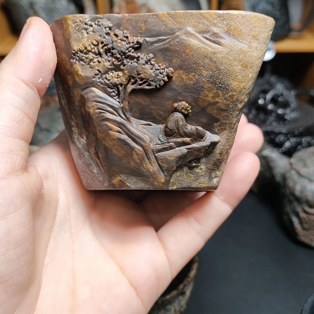 紫砂茶壶永*修行悟道冰碛岩主人杯