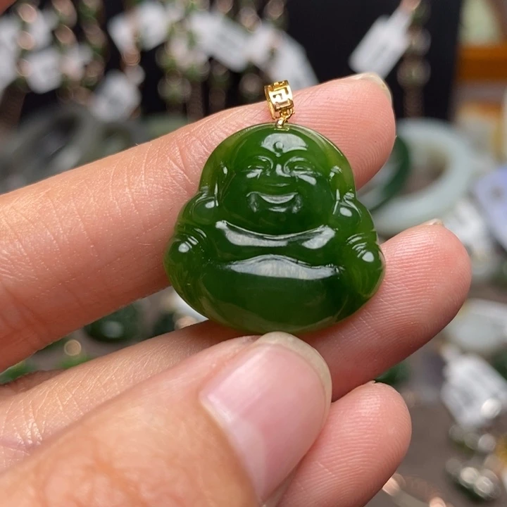 和田玉18K金镶嵌颈饰