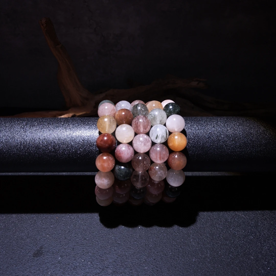 【黑胖珠宝】H0530 天然水晶彩兔毛手链（尺寸13mm）  ——多样性发其一