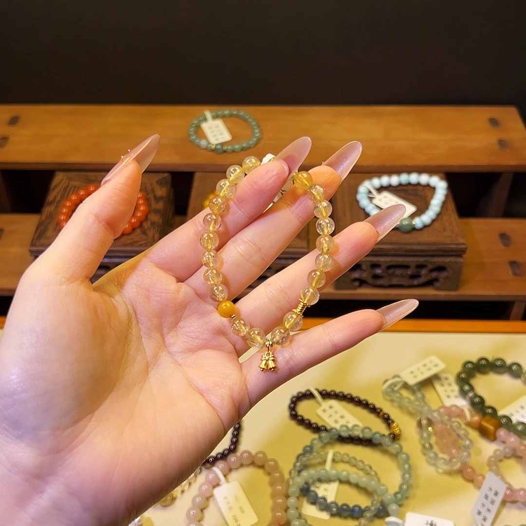 水晶手链银S925镶嵌金发52