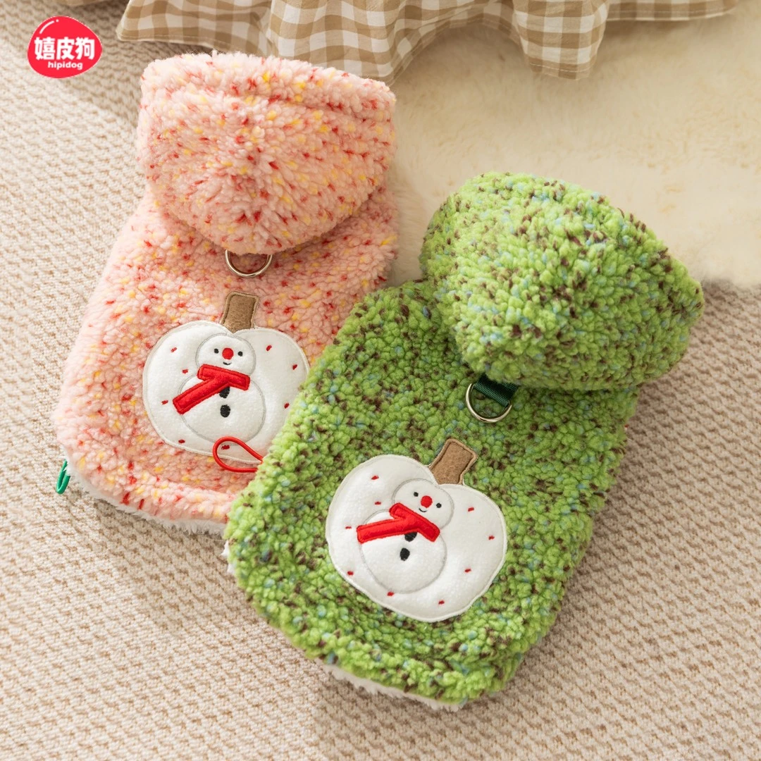 嬉皮狗连帽雪人马甲可牵引棉小型犬比熊约克夏狗狗衣服0549
