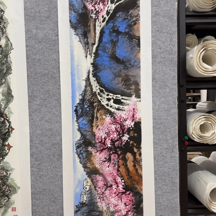 国画花鸟等图案和四尺条