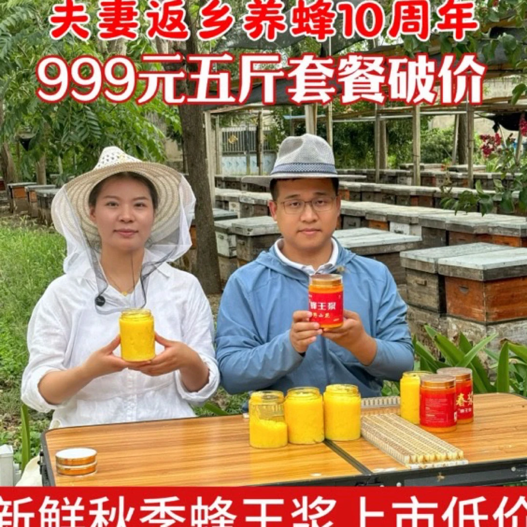 勤蜂漫野新鲜山花蜂王浆6斤套餐安徽大别山区产地直发