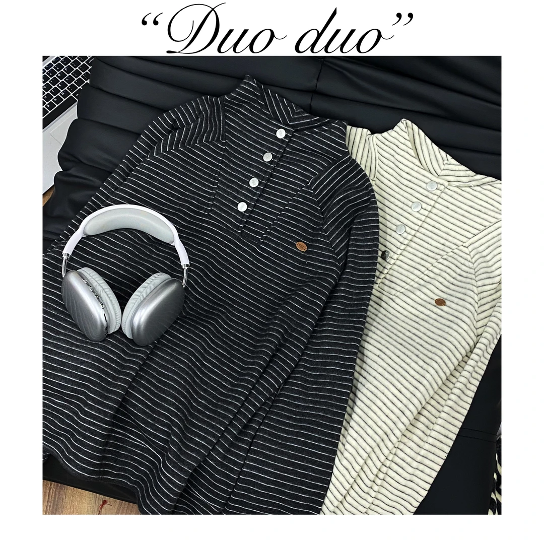 五扣条纹 - 韩国单E*g条纹经典百搭穿搭休闲宽松秋冬显瘦卫衣女