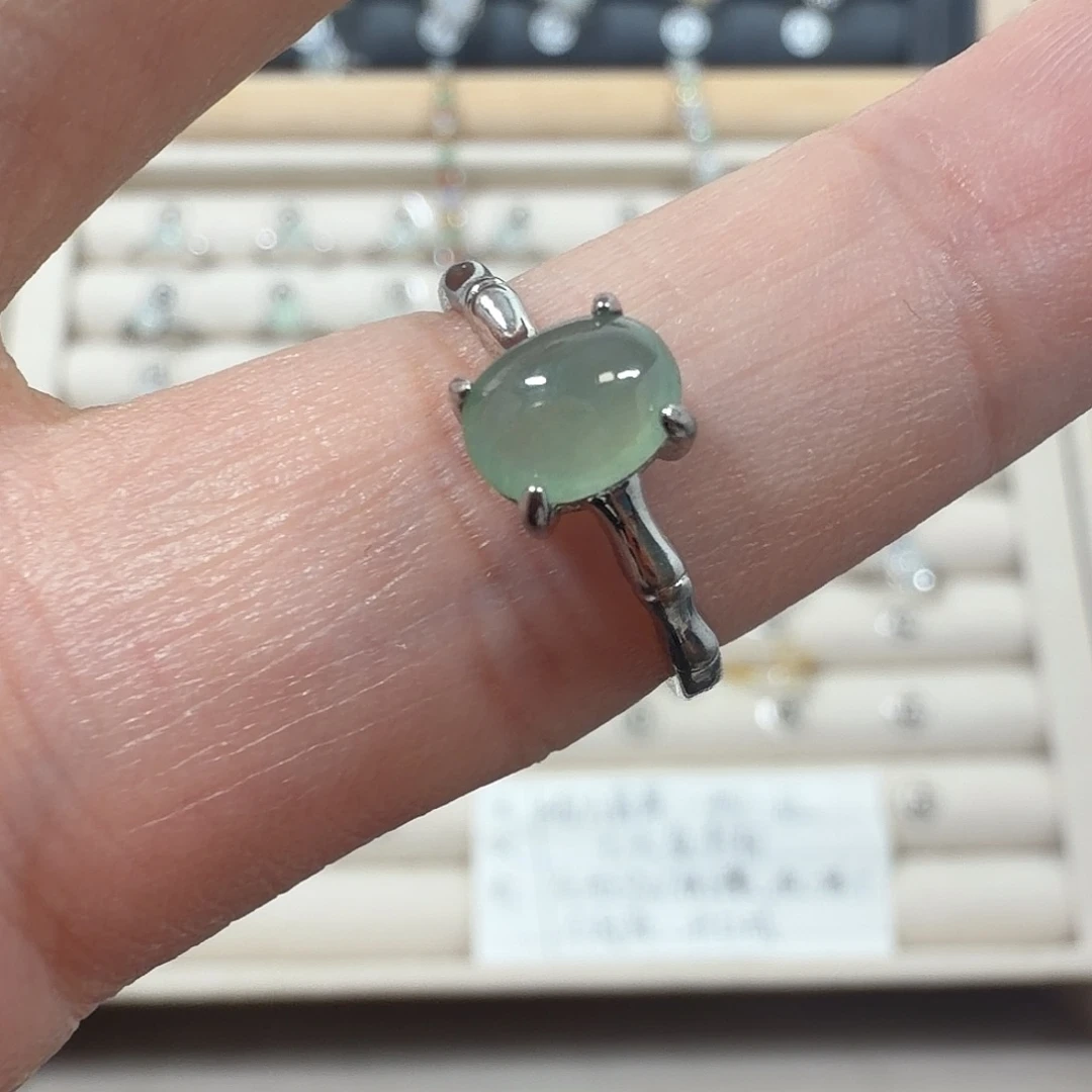 磨***叽翡翠银S925镶嵌戒指