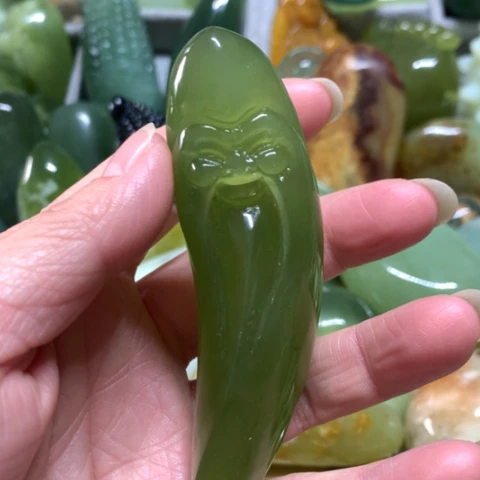 蛇纹石玉未镶嵌手把件