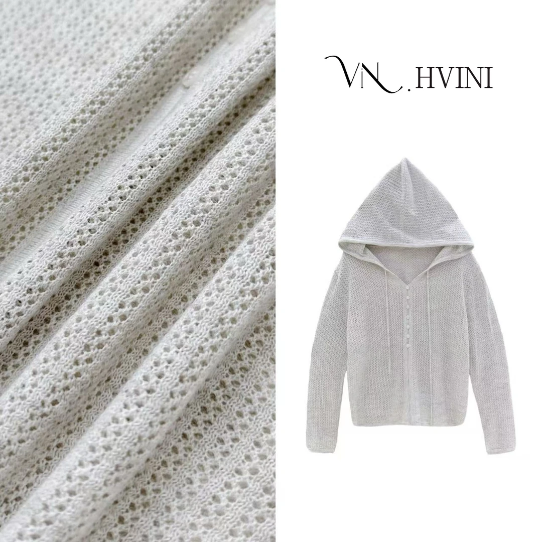 【云感呼吸】2025春季新款时尚气质长袖毛衣帽衫H1515