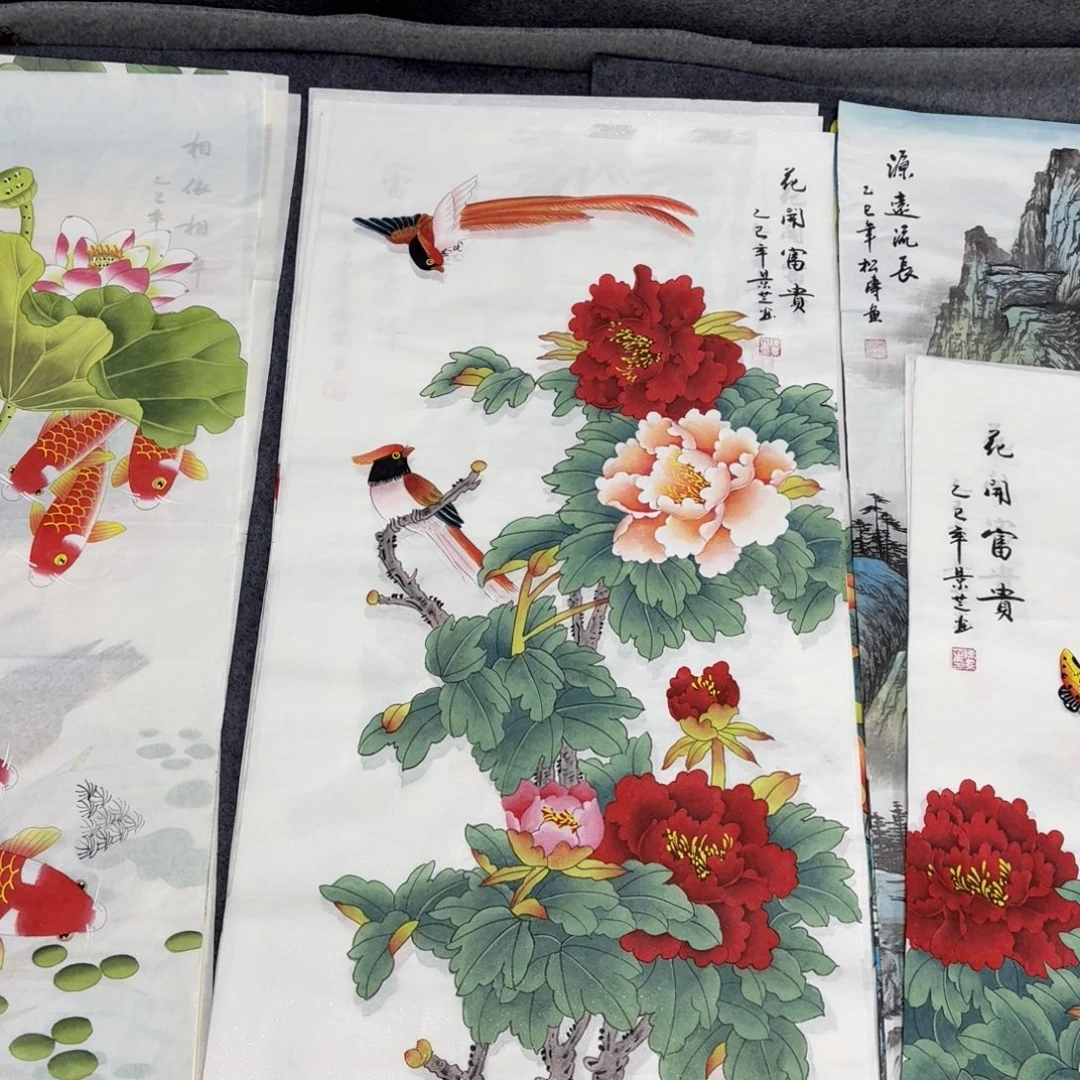 国画100×50工笔画画画画画