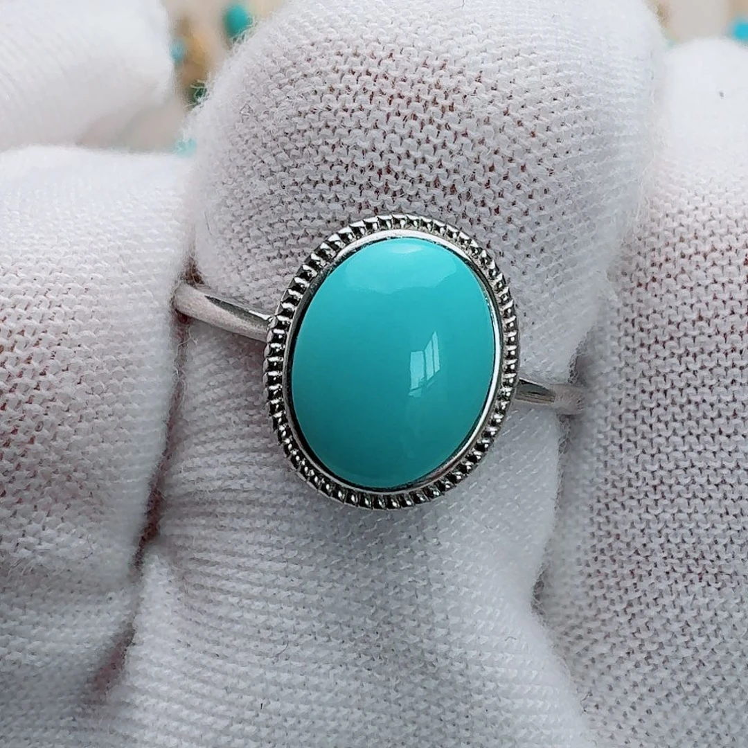 银S925镶嵌绿松石珠宝奇石