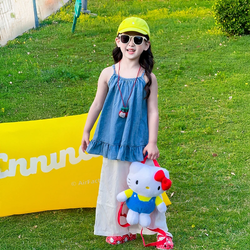 清凉儿童套装夏季2025新款韩版女童吊带夏装小女孩洋气阔腿裤穿搭