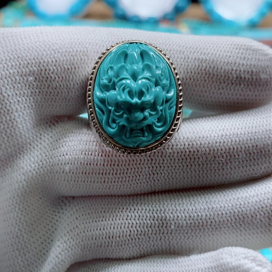 绿松石珠宝奇石银S925镶嵌