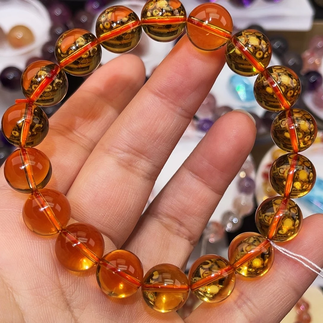 未镶嵌水晶手链金红黄水巴西11.5