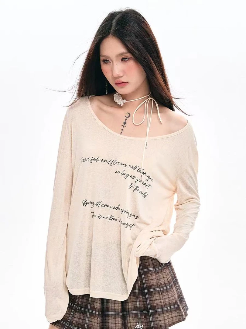 C6-1两色“书写字母”长袖上衣（2818）