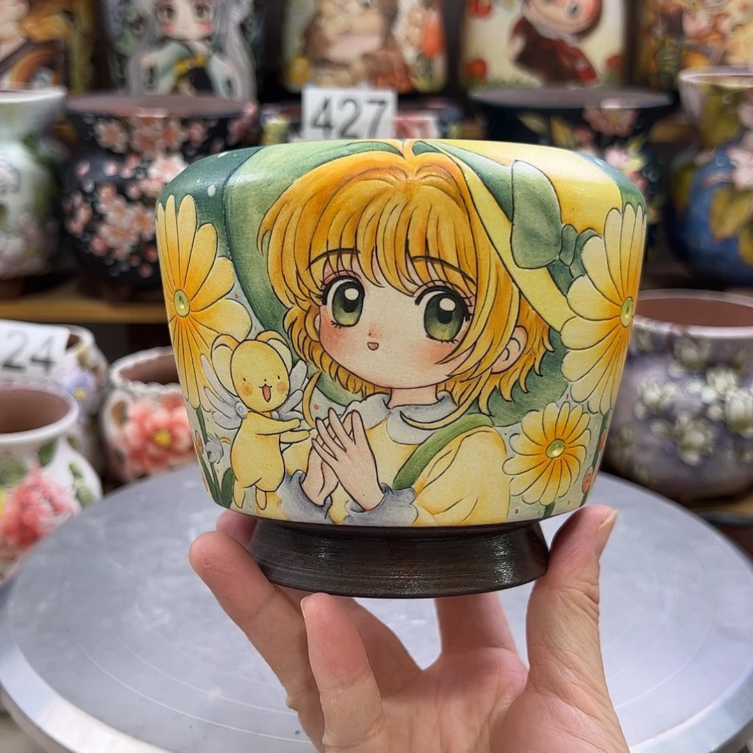 景德镇炫彩手绘口10高11