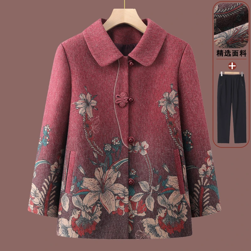 妈妈装秋装外套洋气60岁70老人衣服新款喜婆婆妈妈装2025新款爆款