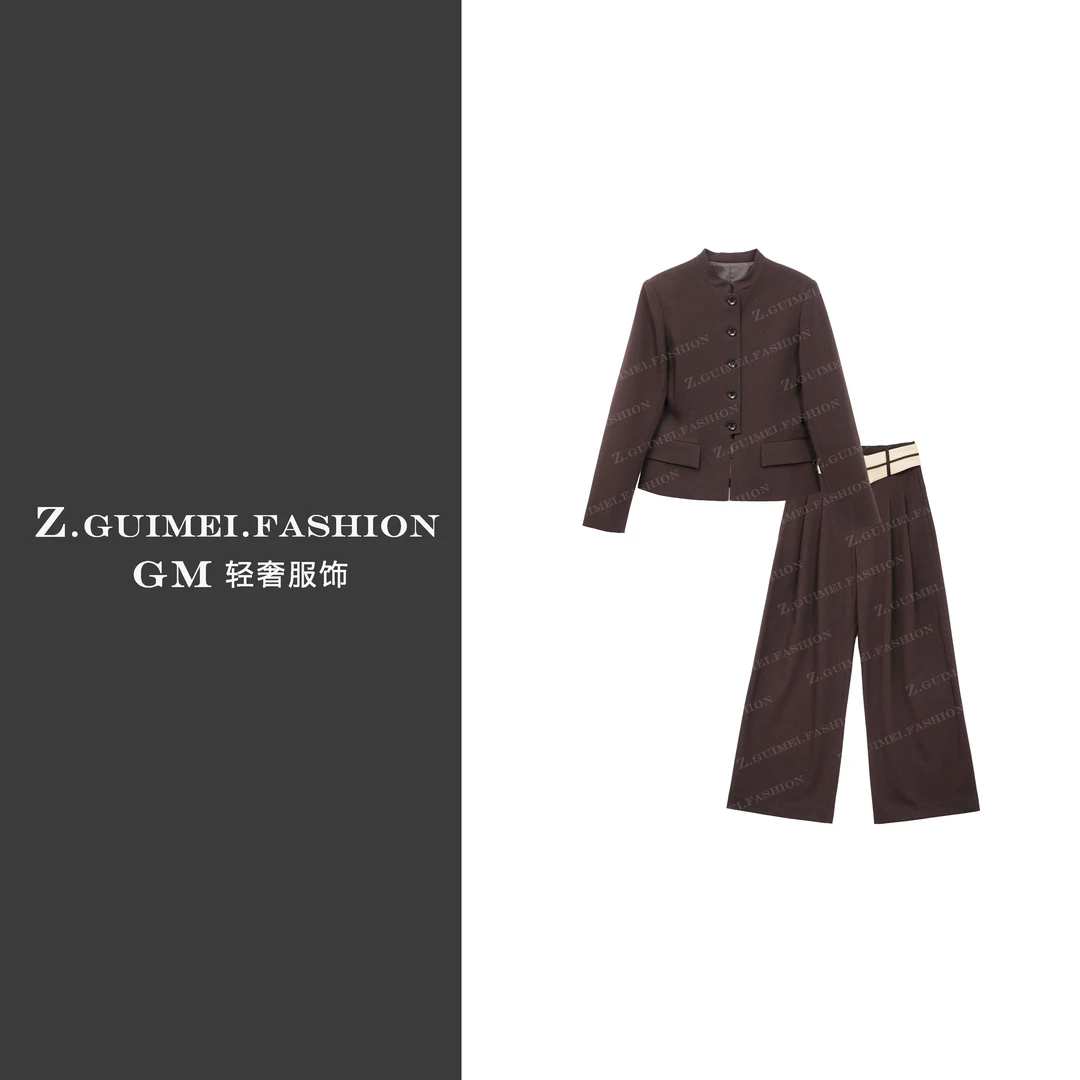 【肆姐高定】早秋新款立领气质西服套装XY3002