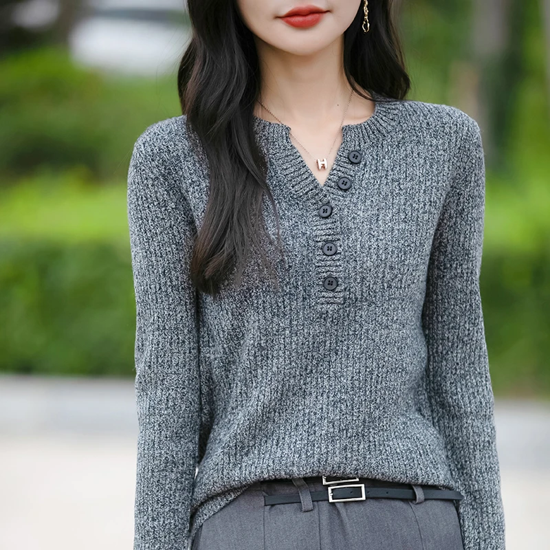 加厚半开领针织打底衫女秋冬新款长袖保暖洋气内搭毛衫上衣