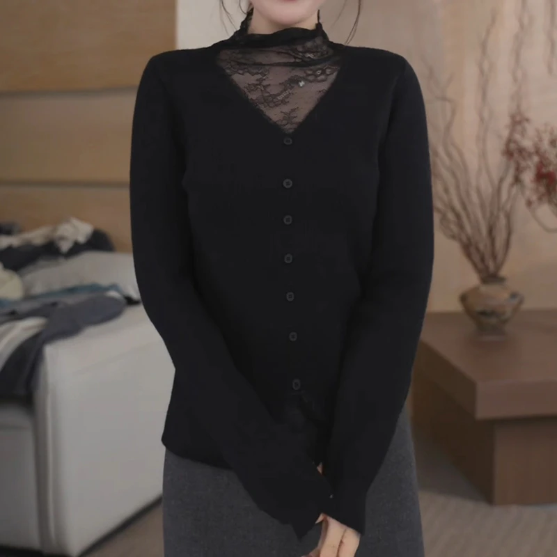 秋冬新款加厚加绒长袖拼接打底衫上衣设计感保暖T恤LK2508313