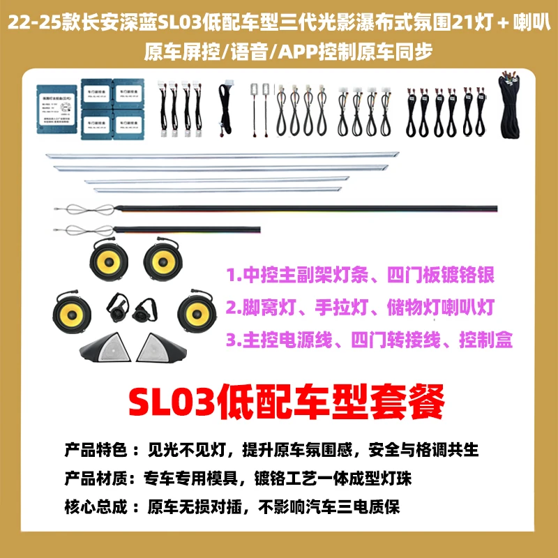 22-25款长安深蓝SL03高低配 三代光影瀑布式氛围21灯＋全车喇叭