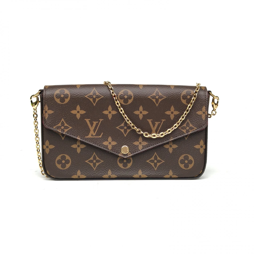 95新 LouisVuitton/路易威登 双攀- 三合一链条包 老花
