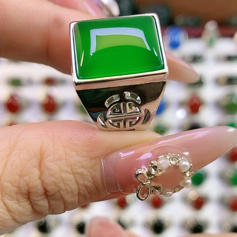 【闪购商品】银S925镶嵌戒指玛瑙/玉髓