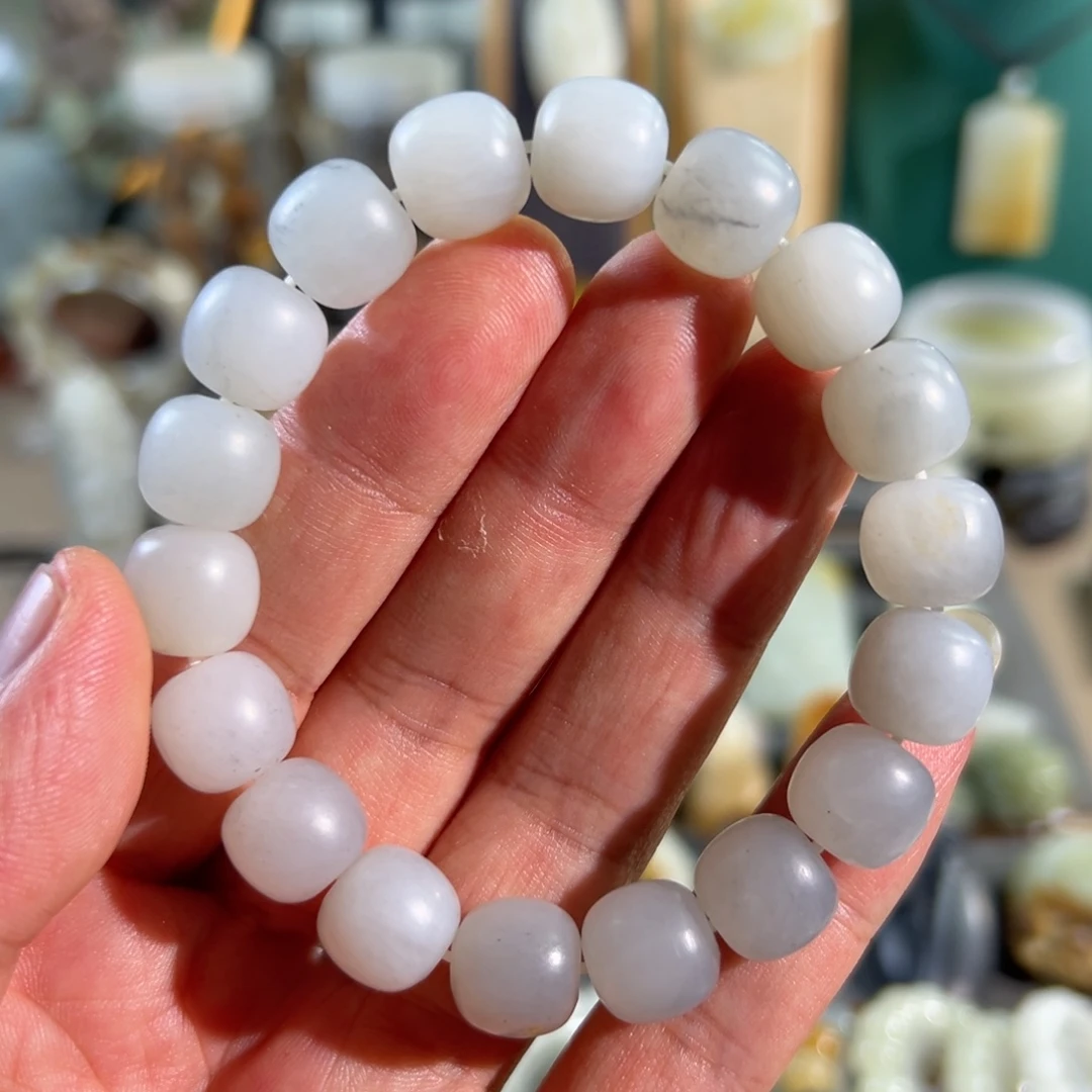 和田玉未镶嵌手链真皮真色