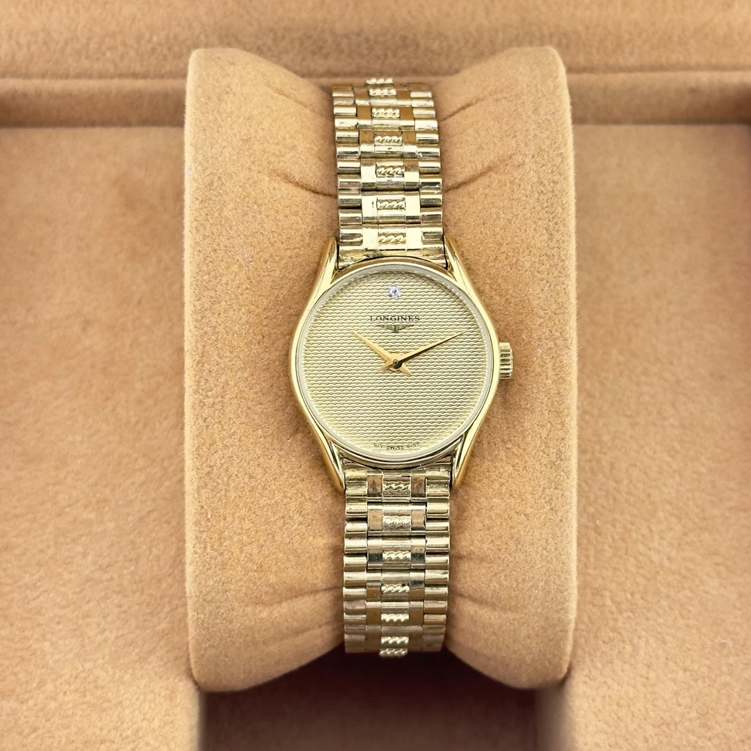 95新 Longines/浪琴 浪琴气质金鳞盘经典简约优雅女士中古手表