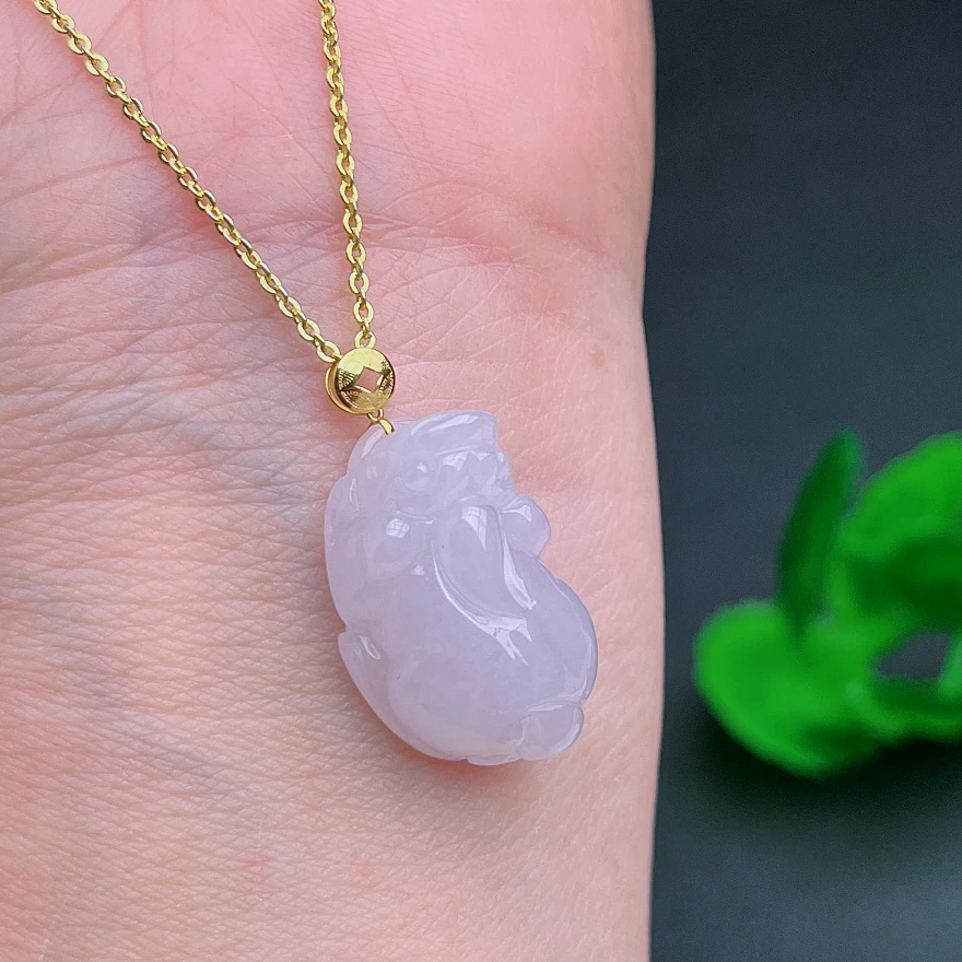 缅甸时尚玉器正品天然A货翡翠飘花精美貔貅吊坠