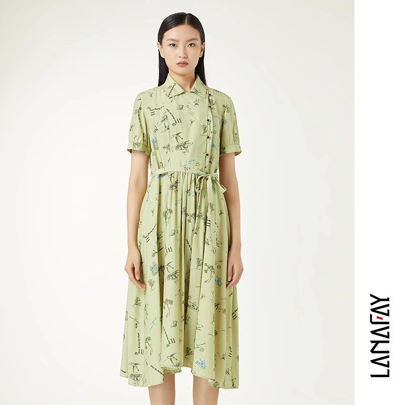 啦娜菲LANAFAY夏款印花连衣裙2X429