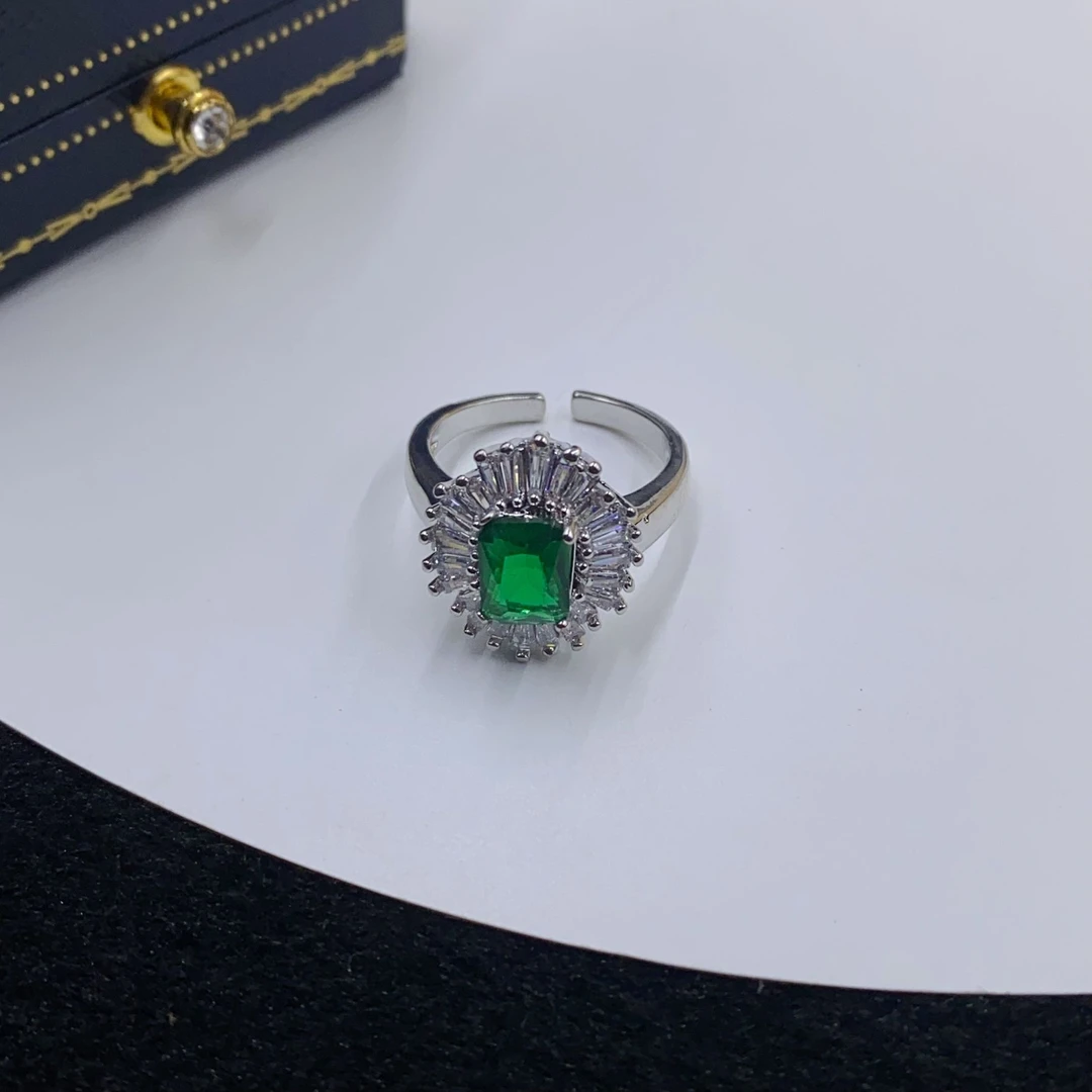 戒指 戒指 1830 绿色开口戒指多样性发货