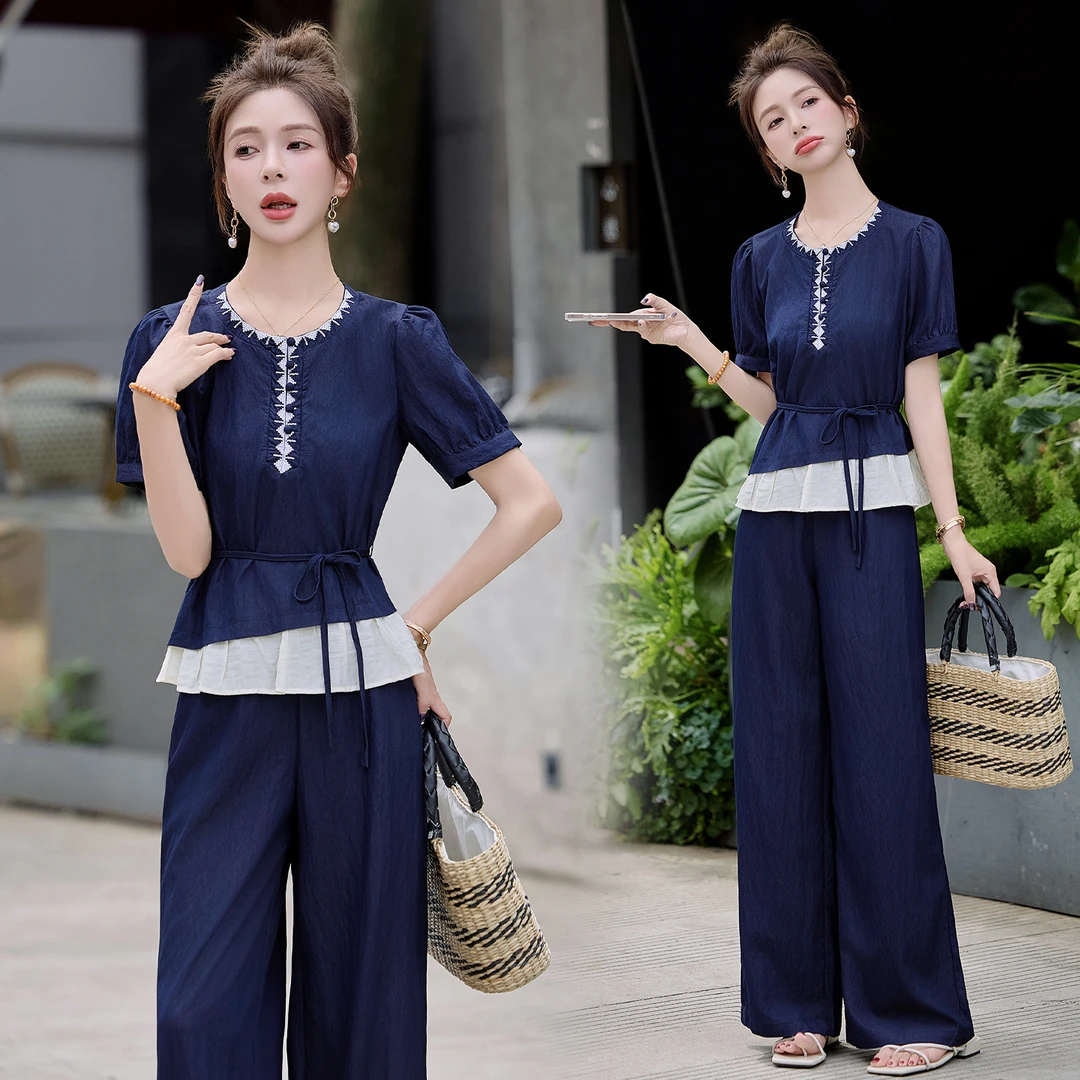 女装夏装套装2025新款爆款时髦气质40-50岁高档女装洋气衣服显瘦