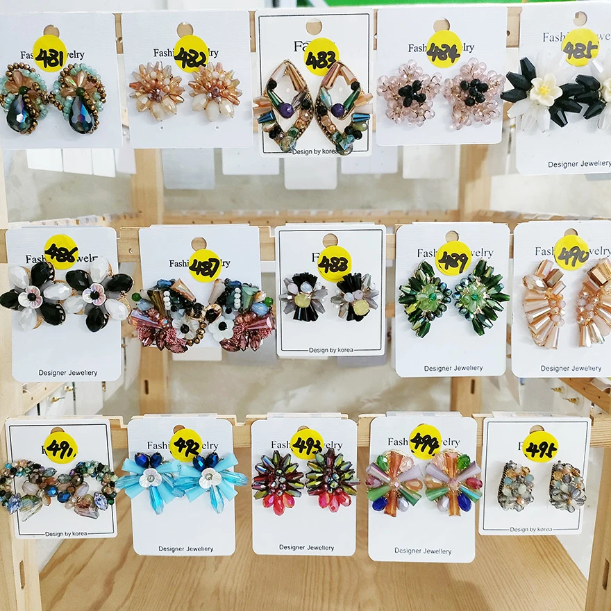 铜合金玻璃耳饰 (M481-M540)-023民族风纯手工流苏耳环合集