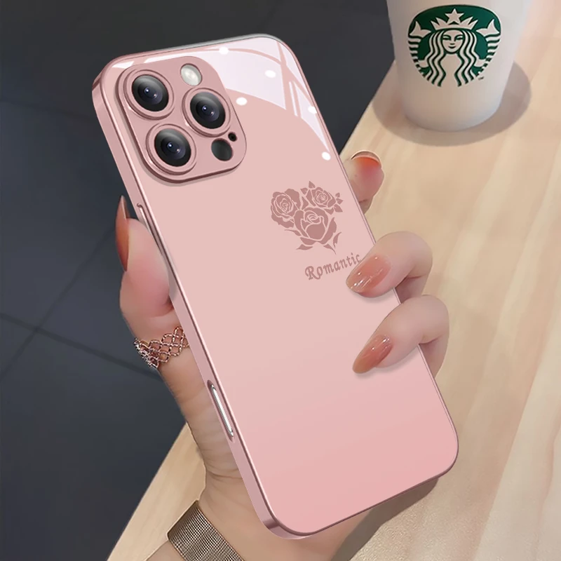 适用苹果16华为oppo/vivo遇见玫瑰手机壳16pro max网红爆款15女神