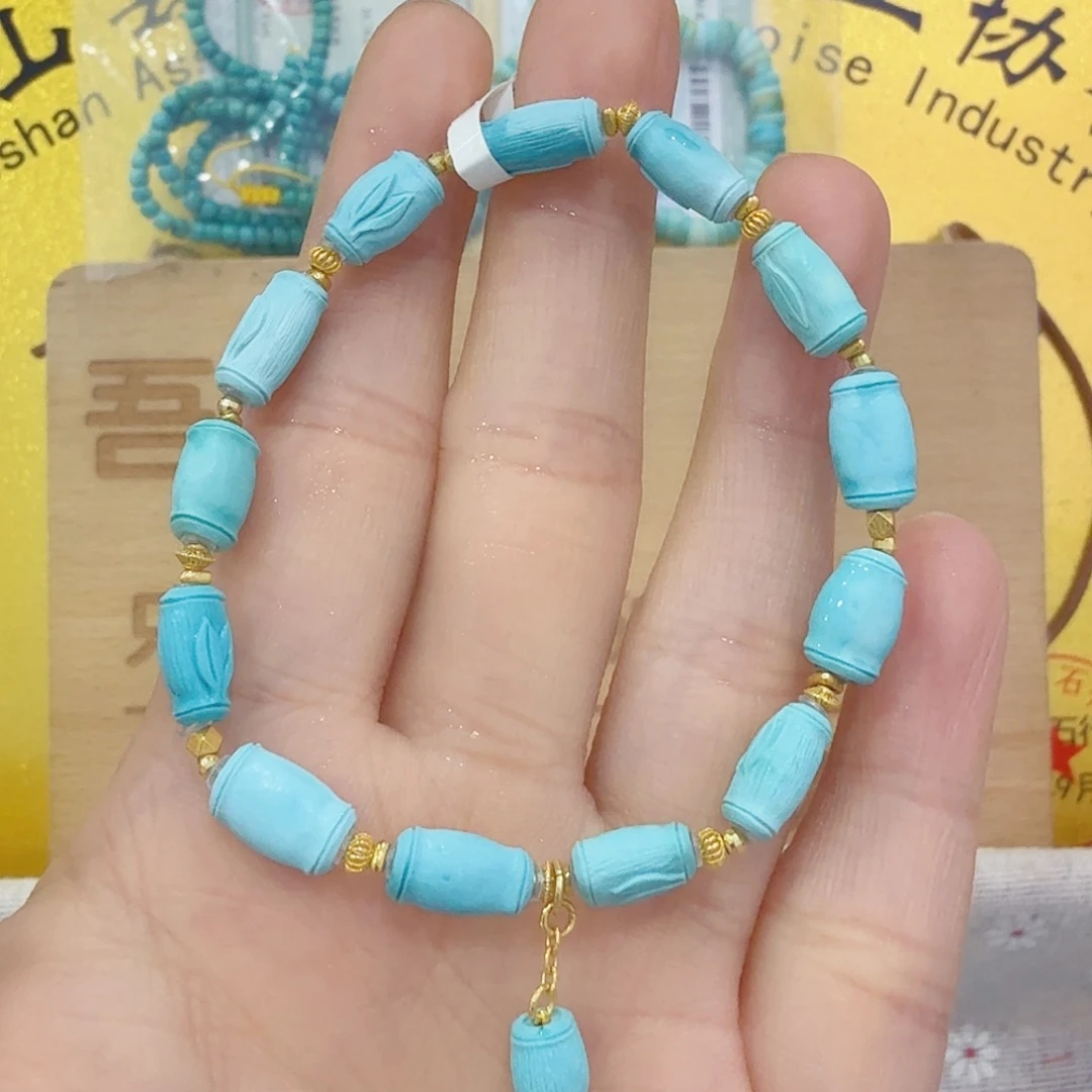 绿松石18K金镶嵌珠宝奇石