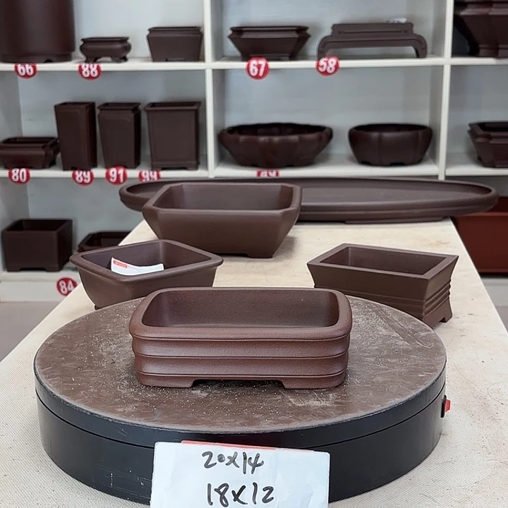 花盆紫砂竹节长方