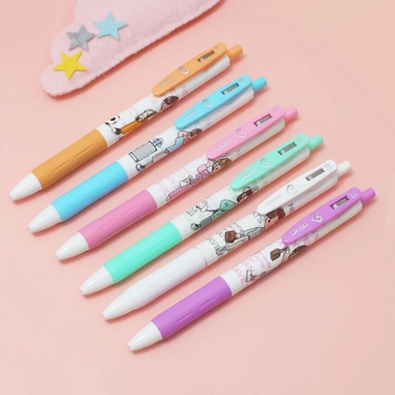 掌握按动中性笔黑色速干小丫蛋拾光