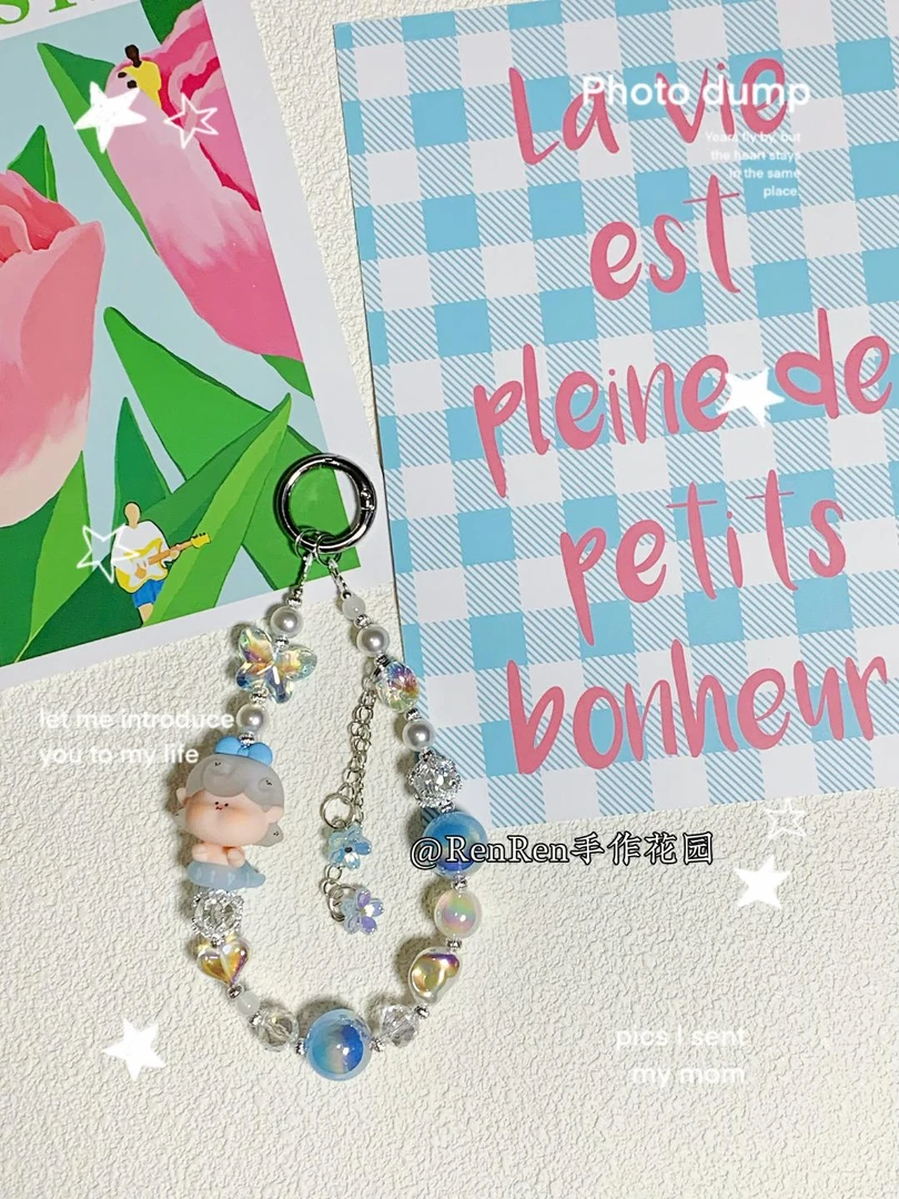 可爱ins招财创意DIY手工通用手机壳挂链包挂车挂钥匙扣