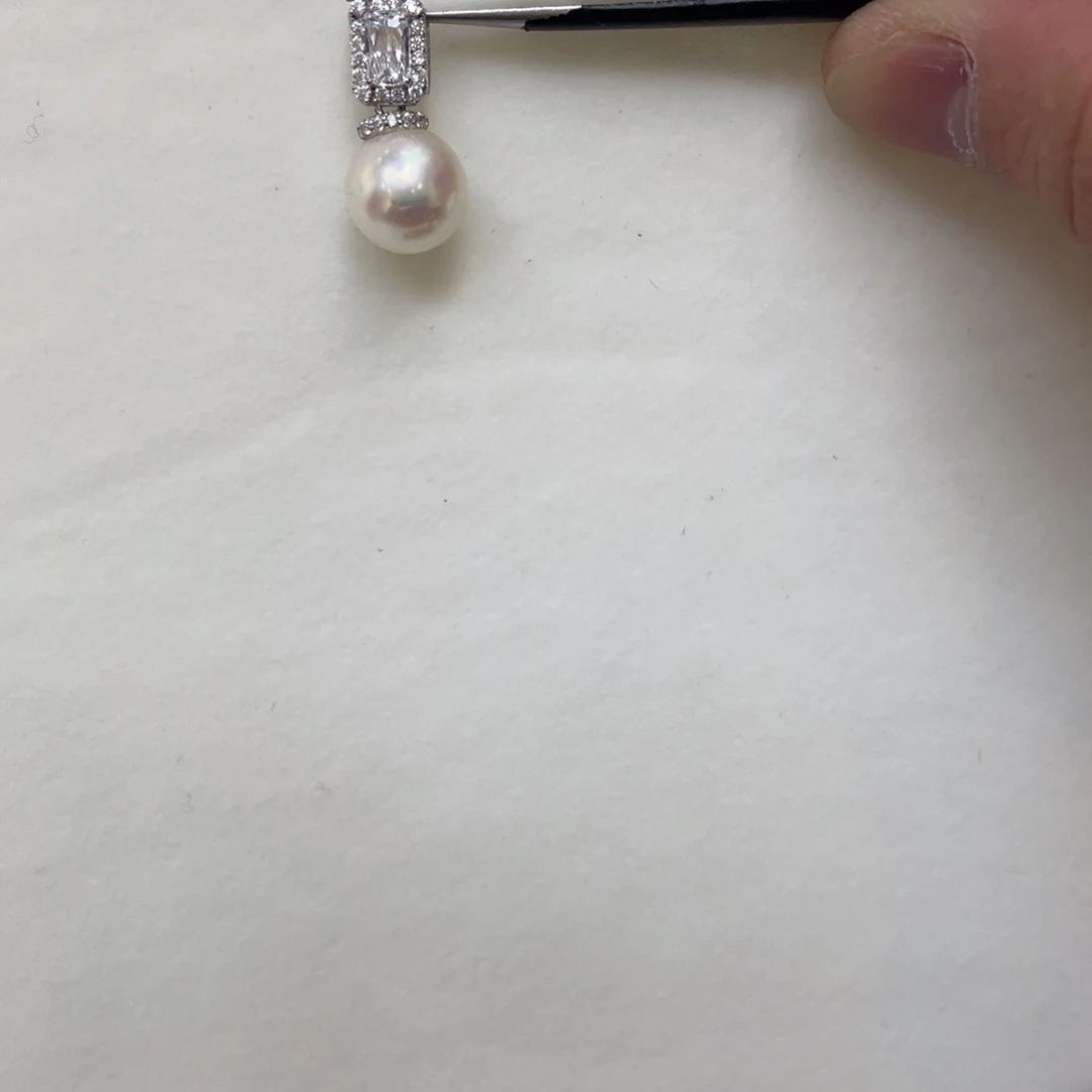 海水珍珠银S925镶嵌吊坠(不含链)