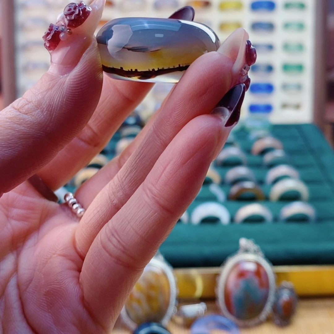 玛瑙/玉髓戒指未镶嵌玉*溪